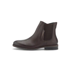 Schuhe Tom Tailor Chelsea Boots Aus Echtleder Schlupfstiefel - Dunkelbraun