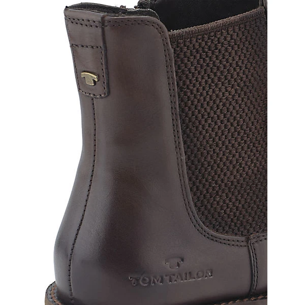 Schuhe Tom Tailor Chelsea Boots Aus Echtleder Schlupfstiefel - Dunkelbraun 5 Schuhe Tom Tailor Chelsea Boots Aus Echtleder Schlupfstiefel - Dunkelbraun – Bild 3