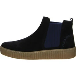 Gabor Schuhe Stiefel Stiefeletten Elegant Boots Elegant Freizeit Veloursleder Uni Chelsea Boots - Blau -Chelsea Boots 20792504 02