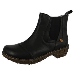 Chelsea Boots 17 El Naturalista Damen Elegante Stiefelette YGGDRASIL Chelsea N158 Schwarz Black Leder Ankle Boots - Schwarz