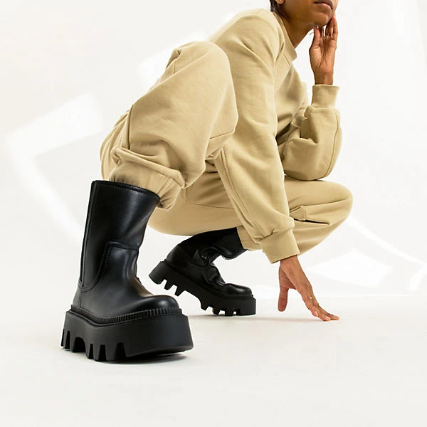 Buffalo Flora Chelsea Hi Chelsea Boots - Schwarz 4 Buffalo Flora Chelsea Hi Chelsea Boots - Schwarz – Bild 2