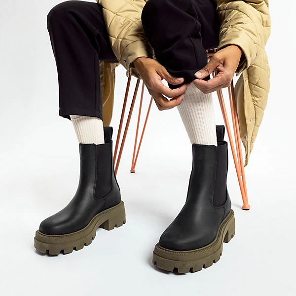 Buffalo Square Chelsea Mid Chelsea Boots - Schwarz-kombi 4 Buffalo Square Chelsea Mid Chelsea Boots - Schwarz-kombi – Bild 2