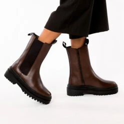 Fashion Leder High Boots Chelsea Boots - Braun 10 Fashion Leder High Boots Chelsea Boots - Braun -Chelsea Boots 25037486 02