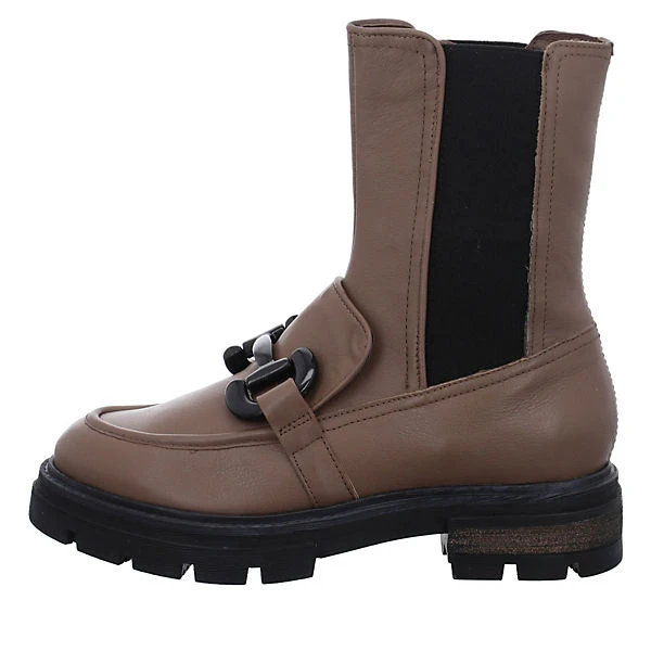 MJUS Damen Stiefeletten Schuhe Chelsea Boots Elegant Freizeit Schmuckelemente Glattleder Uni Plateau-Stiefeletten - Braun 3 MJUS Damen Stiefeletten Schuhe Chelsea Boots Elegant Freizeit Schmuckelemente Glattleder Uni Plateau-Stiefeletten - Braun – Bild 2