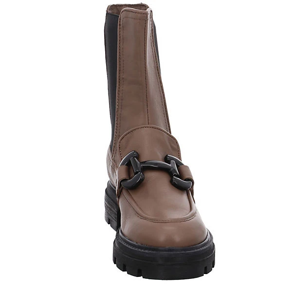 MJUS Damen Stiefeletten Schuhe Chelsea Boots Elegant Freizeit Schmuckelemente Glattleder Uni Plateau-Stiefeletten - Braun 4 MJUS Damen Stiefeletten Schuhe Chelsea Boots Elegant Freizeit Schmuckelemente Glattleder Uni Plateau-Stiefeletten - Braun – Bild 3