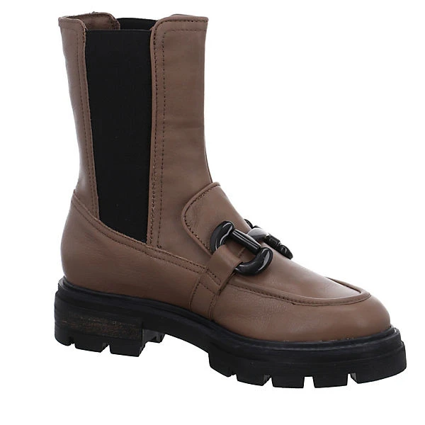 MJUS Damen Stiefeletten Schuhe Chelsea Boots Elegant Freizeit Schmuckelemente Glattleder Uni Plateau-Stiefeletten - Braun 7 MJUS Damen Stiefeletten Schuhe Chelsea Boots Elegant Freizeit Schmuckelemente Glattleder Uni Plateau-Stiefeletten - Braun – Bild 6