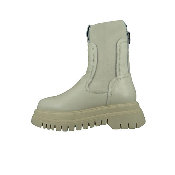Buffalo Damen Sportliche Stiefelette Shade Sock Chelsea 1170155 Creme Cream Leder Mit Perfect Fit Durch Memory Foam Ankle Boots - Beige 4 Buffalo Damen Sportliche Stiefelette Shade Sock Chelsea 1170155 Creme Cream Leder Mit Perfect Fit Durch Memory Foam Ankle Boots - Beige – Bild 2
