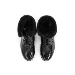 Stiefel Damen Stretch - Chelsea Boots Mit Kuschelig Weichem Lammfellfutter - Stiefeletten Halbhoch Mit Absatz Damen Stiefeletten Leder - Schwarz -Chelsea Boots 28474525 05