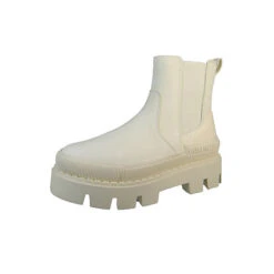 Buffalo Damen Elegante Stiefelette Raven Chelsea 1622222 Beige Offwhite Kunstleder Ankle Boots - Beige -Chelsea Boots 28788235 02