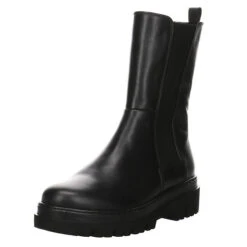 Gabor Chelsea-Boots Leder-/Textilkombination Uni Chelsea Boots - Schwarz